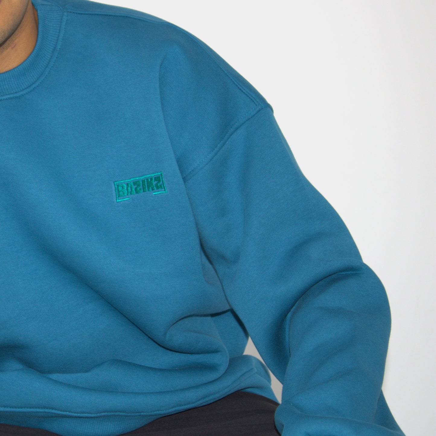Petroleum Green BAZIKZ Heavy Oversized Crewneck