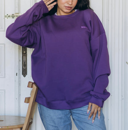 Purple BAZIKZ Heavy Oversized Crewneck