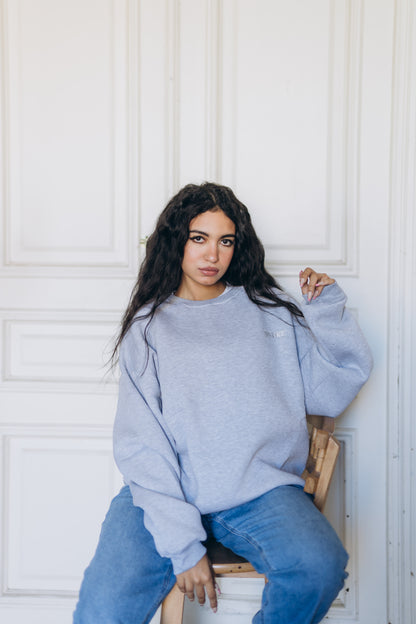 Grey BAZIKZ Heavy Oversized Crewneck