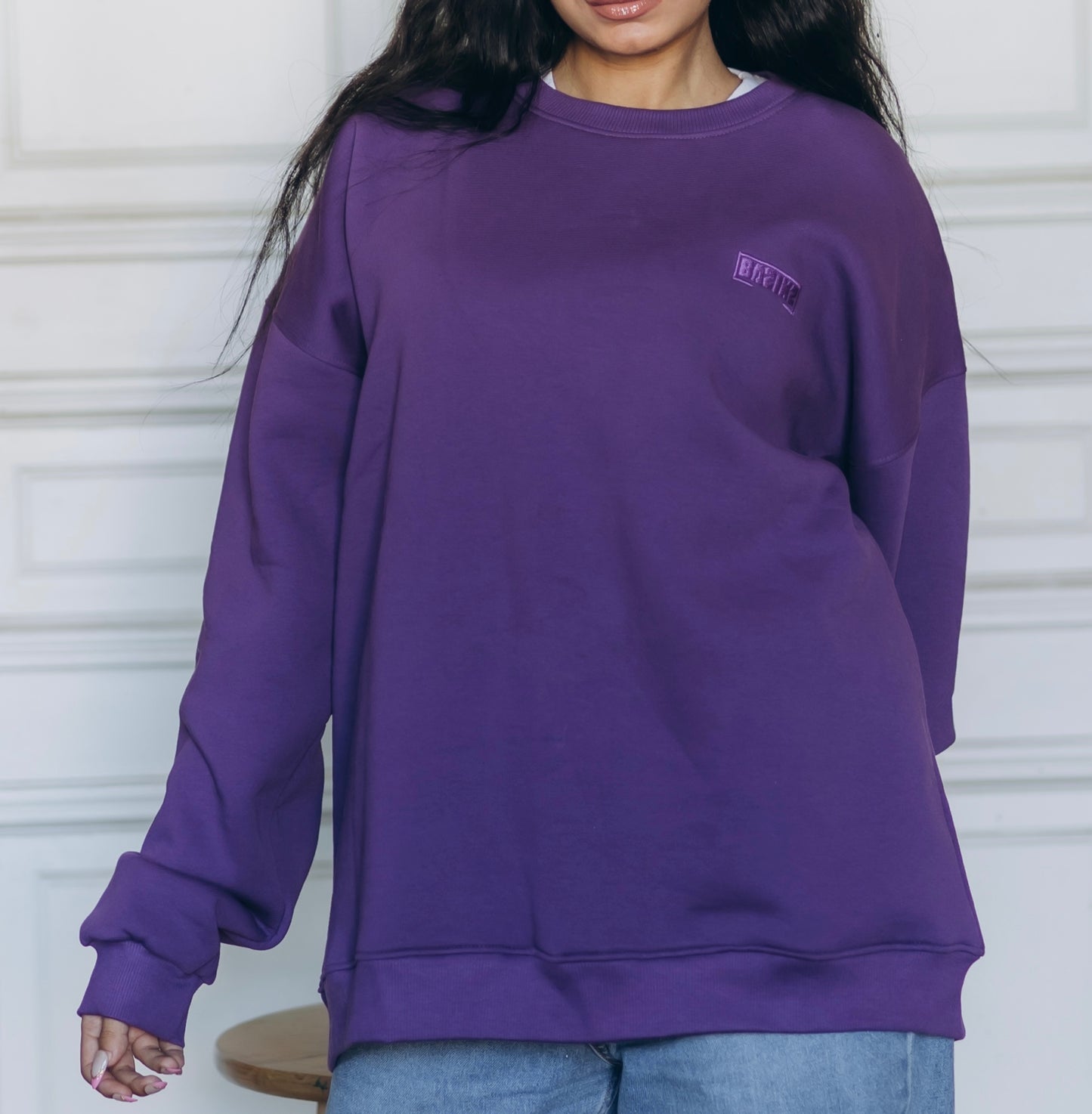 Purple BAZIKZ Heavy Oversized Crewneck