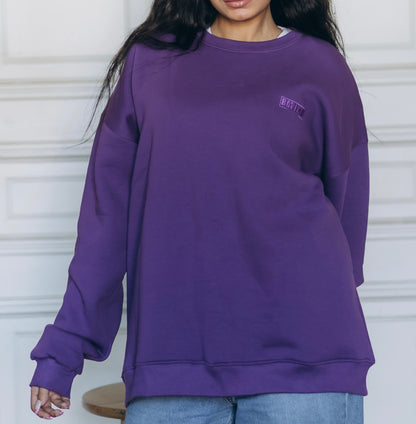 Purple BAZIKZ Heavy Oversized Crewneck