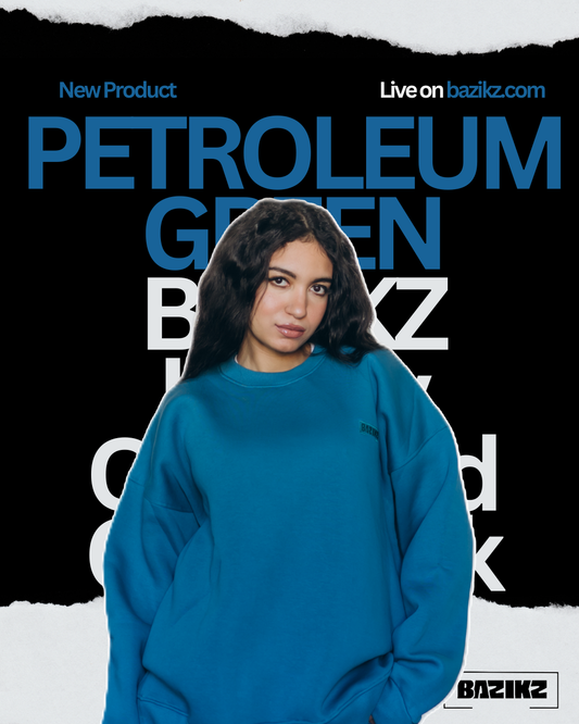 Petroleum Green BAZIKZ Heavy Oversized Crewneck