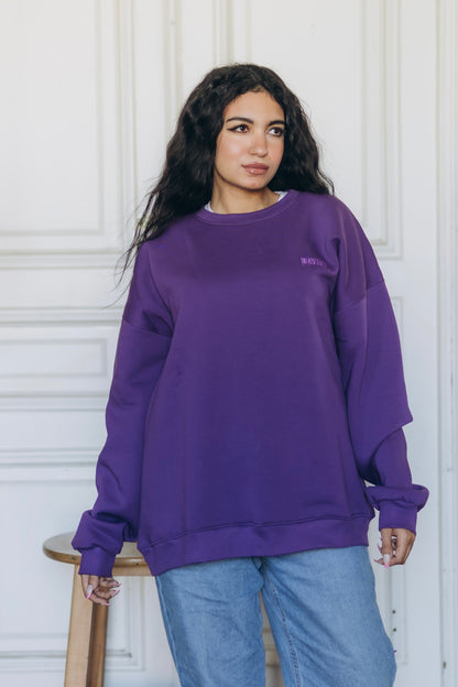 Purple BAZIKZ Heavy Oversized Crewneck