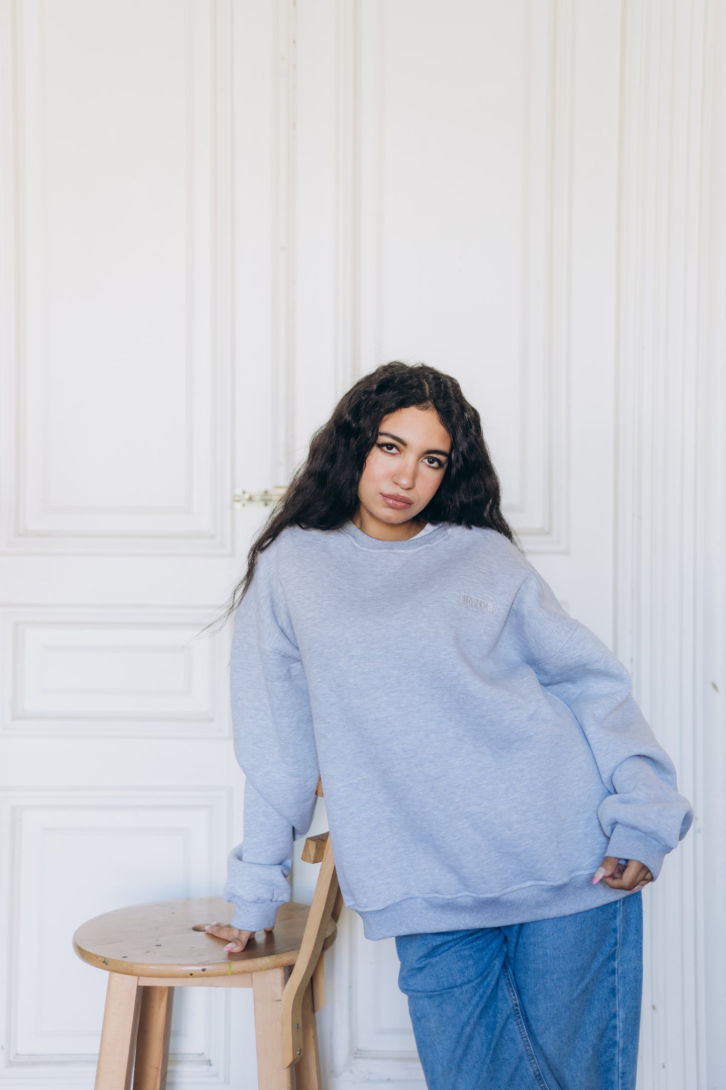 Grey BAZIKZ Heavy Oversized Crewneck