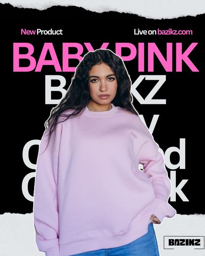 Baby Pink BAZIKZ Heavy Oversized Crewneck