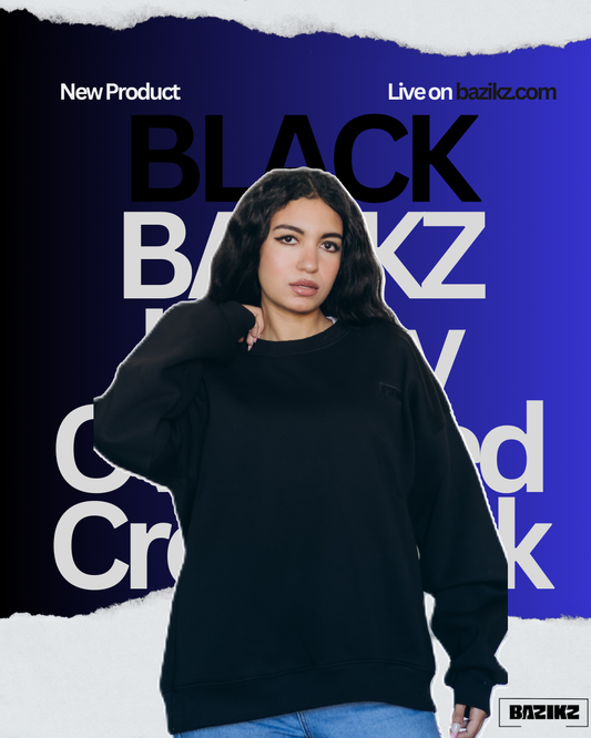 Black BAZIKZ Heavy Oversized Crewneck