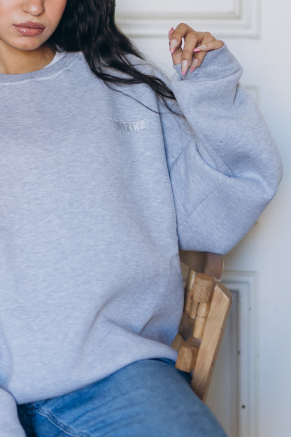 Grey BAZIKZ Heavy Oversized Crewneck