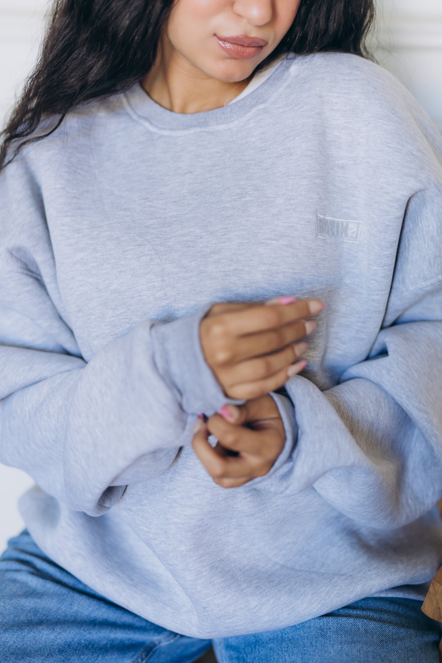 Grey BAZIKZ Heavy Oversized Crewneck