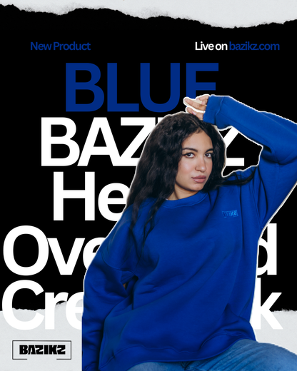 Blue BAZIKZ Heavy Oversized Crewneck