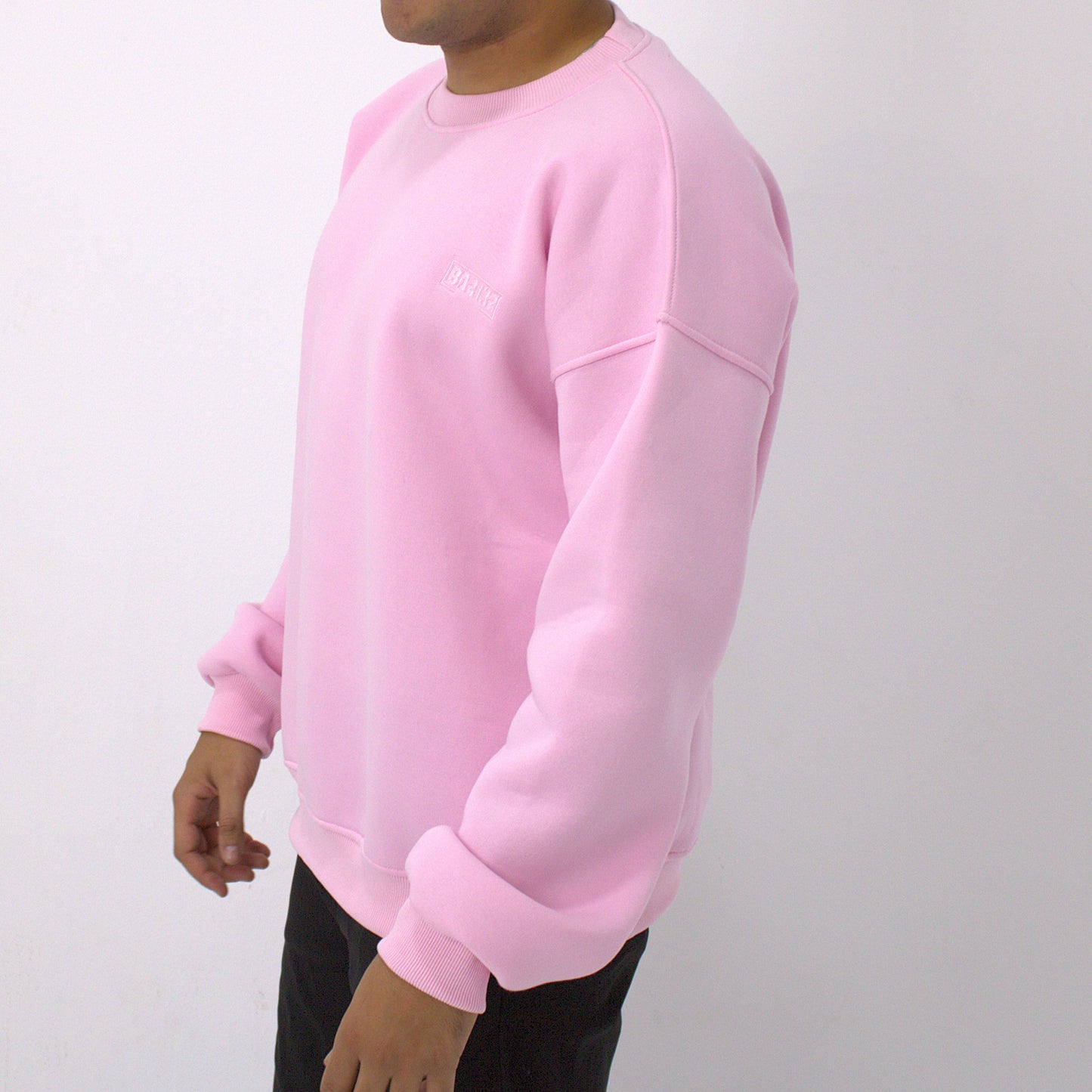 Baby Pink BAZIKZ Heavy Oversized Crewneck