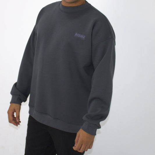 Dark Grey BAZIKZ Heavy Oversized Crewneck