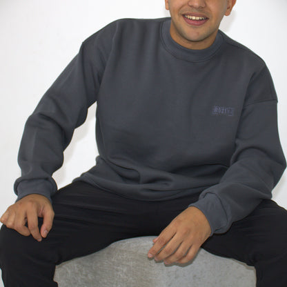 Dark Grey BAZIKZ Heavy Oversized Crewneck