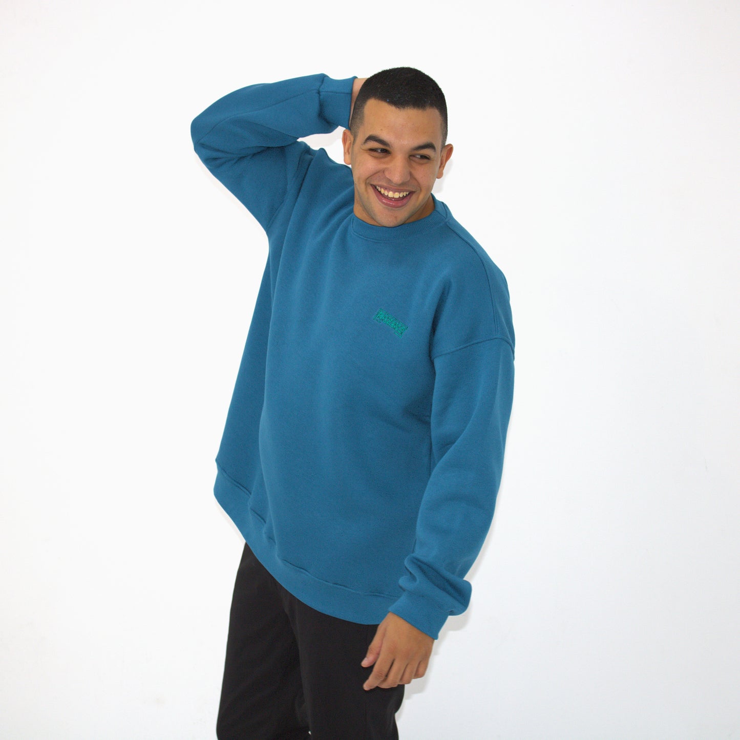 Petroleum Green BAZIKZ Heavy Oversized Crewneck