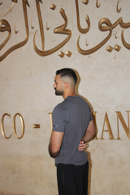 BAZIKZ DARK GREY REGULAR FIT TEE