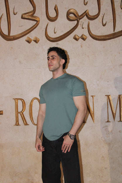 BAZIKZ SAGE GREEN REGULAR FIT TEE
