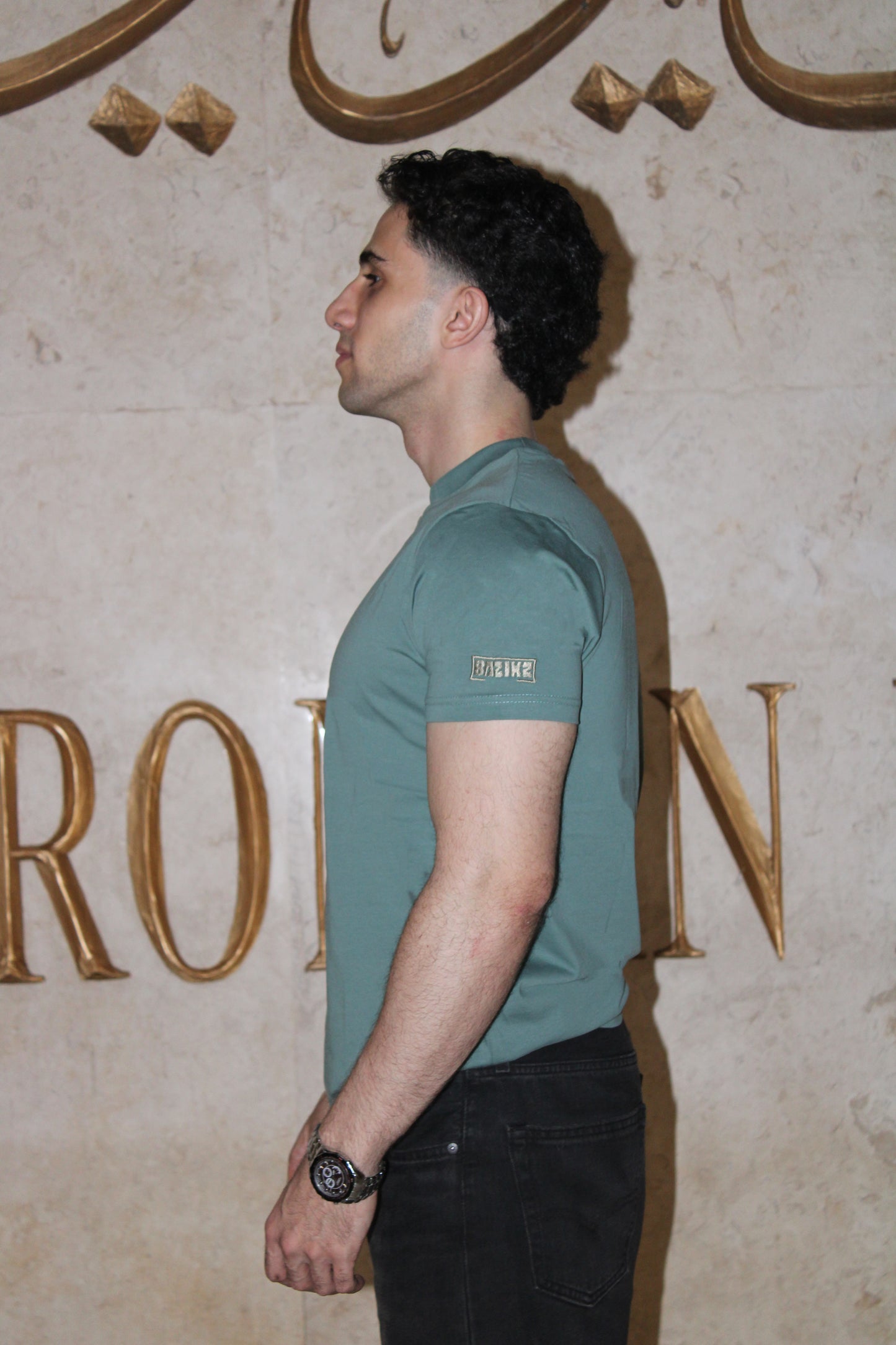 BAZIKZ SAGE GREEN REGULAR FIT TEE